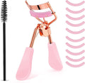 Eyelash Curler Kit Metal Eye Lashes Curler，Professional Makeup Tool with Built-in Comb Eye with 10 Replacement Refill Pads Get Dramatically Curled Eyelashes for Women Girl (Pink)