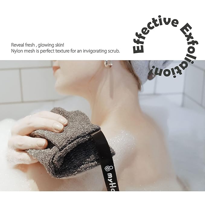 myHomeBody Soap Pocket Exfoliating Pouch, Body Scrubber Sponge, Exfoliator for Bath, Shower or Leftover Bits Saver, Graphite Gray, 6 Pack + 6 Lift Pads
