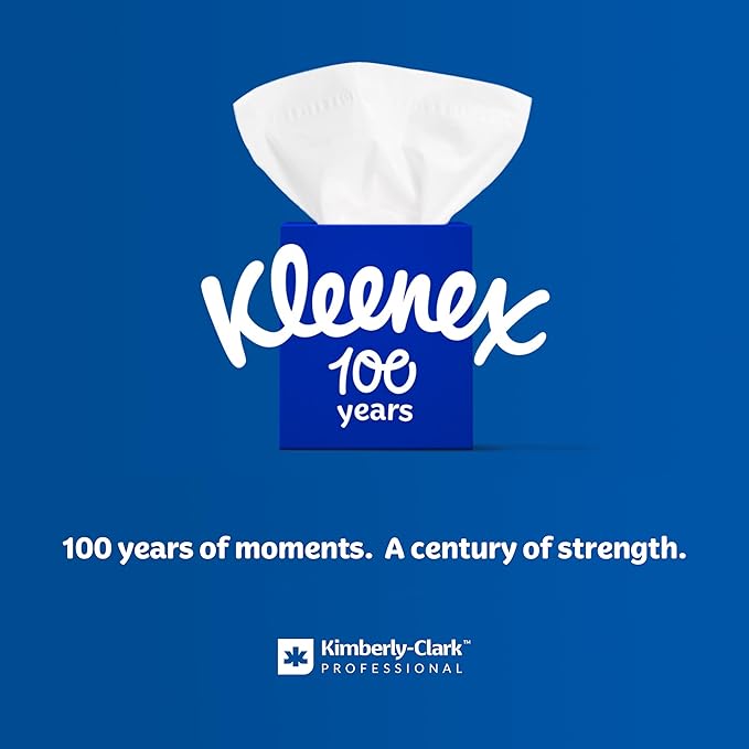 Kleenex Professional Facial Tissue, Bulk (21400), 2-Ply, White, Flat Boxed Format, Designed for Business (100 Tissues/Box, 36 Boxes, 3,600 Sheets/Case)