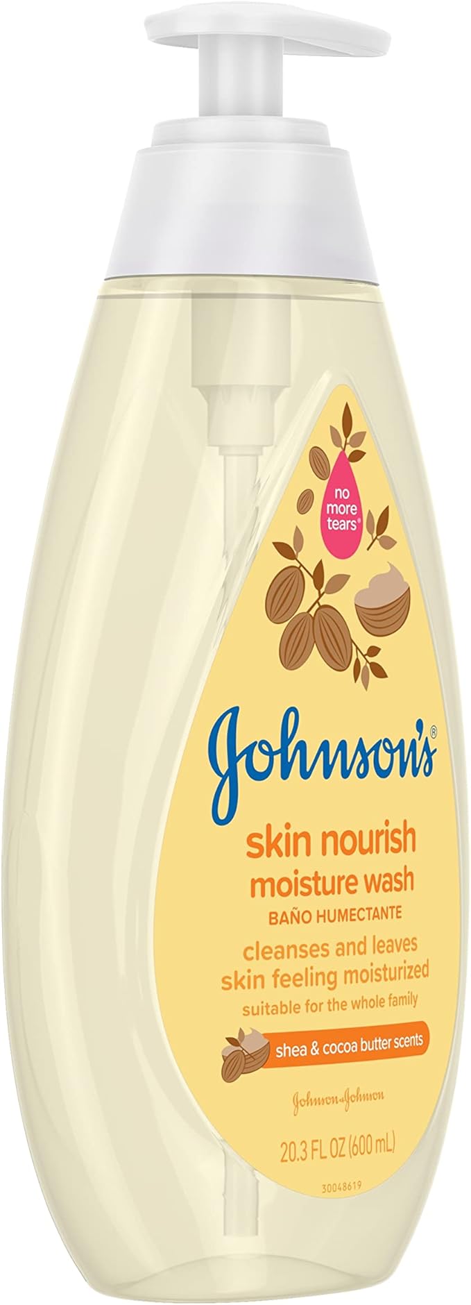 Johnson's Baby Skin Nourishing Moisture Baby Body Wash with Shea & Cocoa Butter, Hypoallergenic & Tear Free Baby Bath Wash, Paraben-, Dye-, Sulfate & Phthalate-Free, 20.3 fl. oz