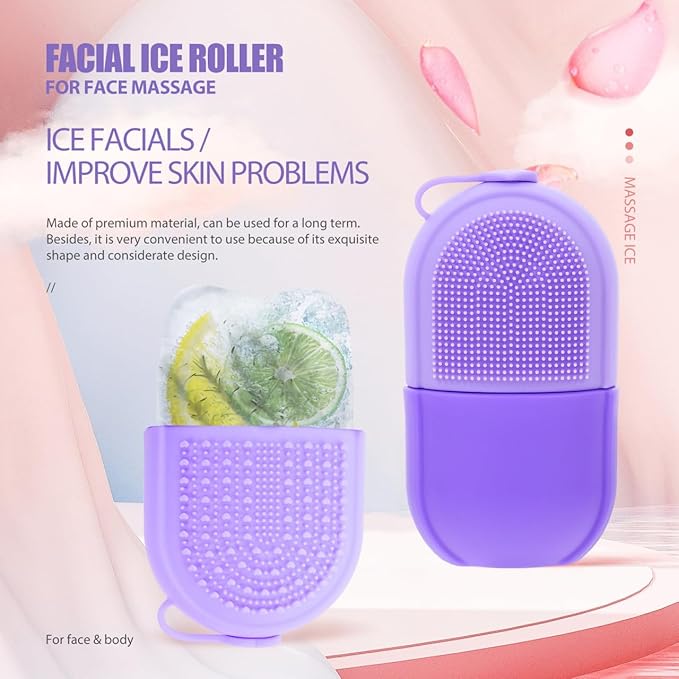 Baluue Ice Roller Mold Skin Ice Roller Face Massage 5.11 Inch Facial Beauty Tool for Puffiness Reduction Pain Relief and Soothing Cooling Therapy at Home or Travel