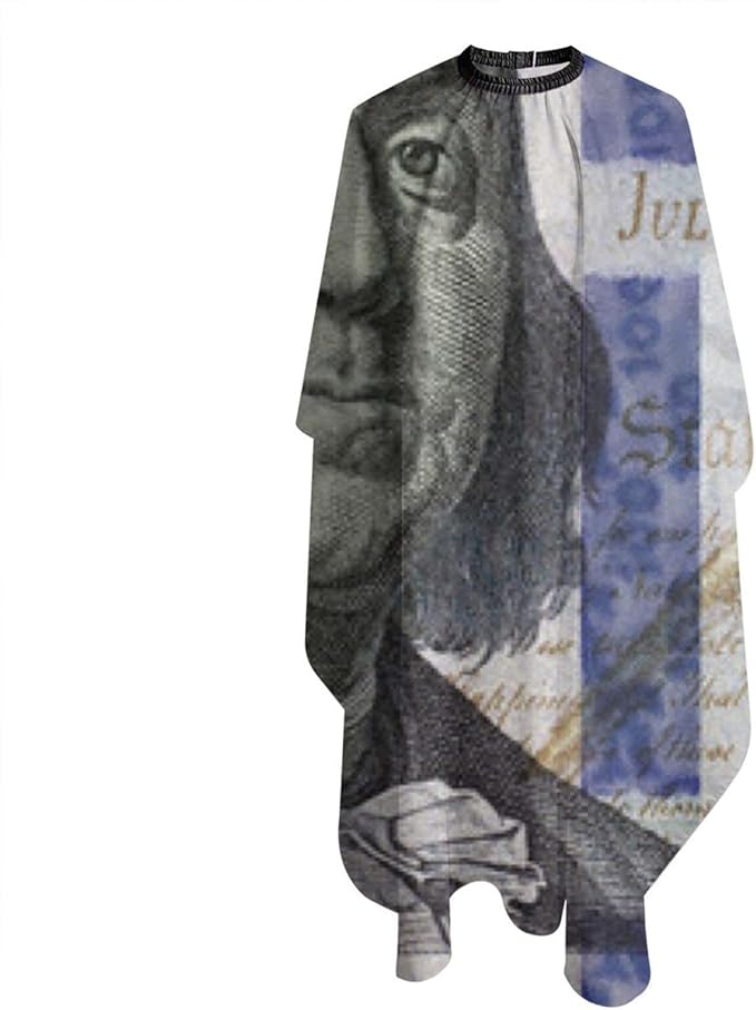 100 Dollar Bill Haircut Apron Professional Salon Cape Polyester Baber Cape With Adjustable Buckle for Adult