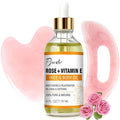 Vitamin E Rose Oil & Gua Sha Massage Tools Set, Gua Sha Oil for Face & Body, Organic Vitamin E Oil for Moisturizing and Hydrating, Anti Aging, Self Skin Care Gifts for Her Women