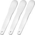 3pcs Mini Stainless Steel Makeup Spatula, 3.35x0.69in Reusable Cosmetic Cream Spatulas Spoon, Silver Facial Skincare Scoop Applicator Massage Beauty Tools for Mixing and Sampling Face Eye Cream
