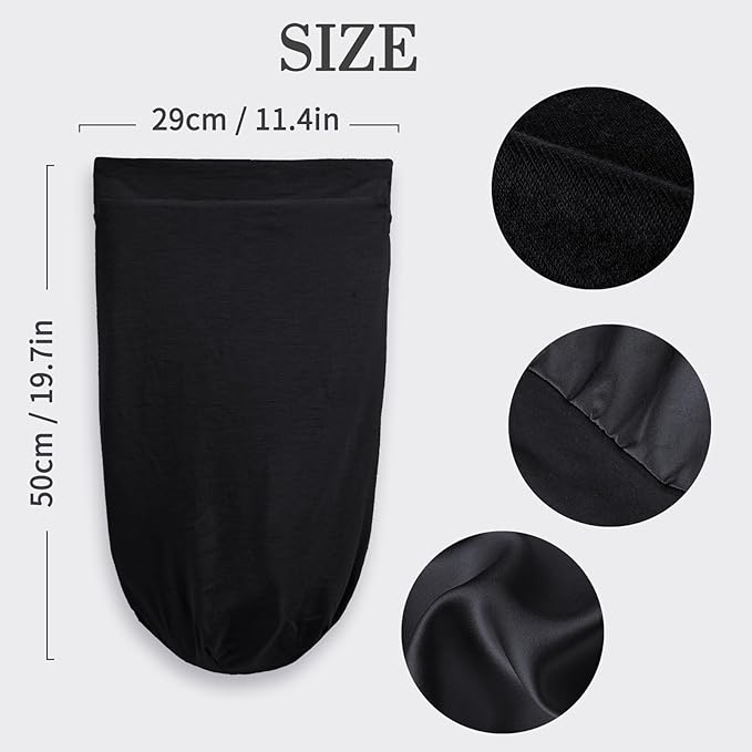 Long Silk Satin Bonnet for Braids, XL Dreadlocks for Curly Frizzy Hair Sleeping, Large for Black Women Men