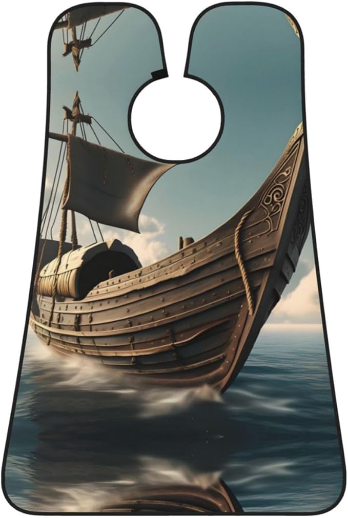 Tahiti Beach Print Beard Bib Shaving Apron, Beard Hair Trimming Cape Gift For Dad