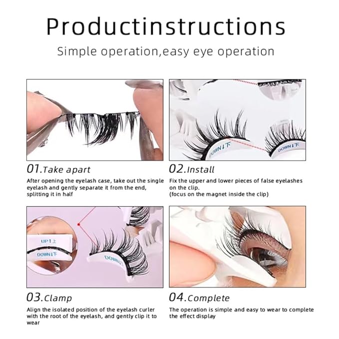 Luxury 3D Mink False Eyelashes Set with Purple Storage Case, Natural Long Fluffy Lashes，Magnetic False Eyelashes, Professional Makeup Kit