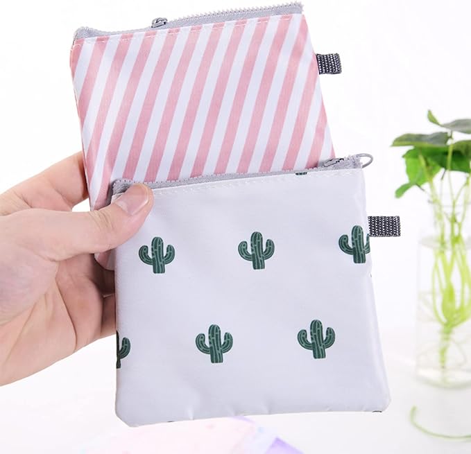 Tuciyke Sanitary Napkin Storage Bag,Menstrual Cup Pouch,9 Pack Portable Sanitary Napkin Pads Storage Bags Feminine Menstruation First Period Bag for Teen Women Ladies