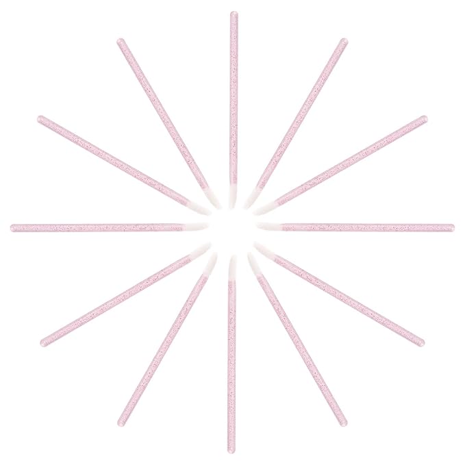 100 Pieces Lipstick Wands Disposable Lip Gloss Cosmetic Applicator Ctystal Lip Wands Bulk- Pink