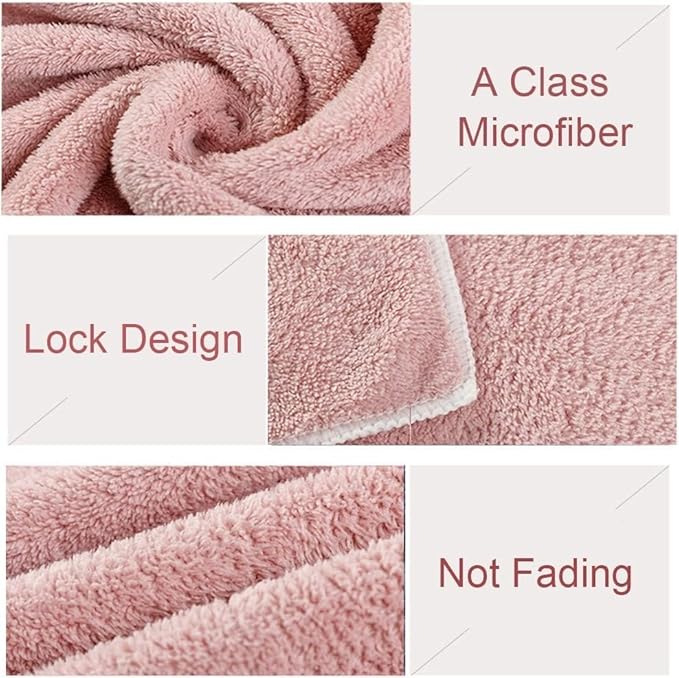 Jseng 3PC Microfiber Hair Towel Caps, Extrame Soft & Ultra Absorbent, Fast Drying Hair Drying Caps Towel Turban Wrap for Wet Hair Women