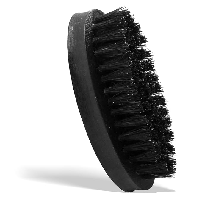 Men's Solid Wood Beard Brush, Boar Bristle Mustache Brush for Men, Military Style