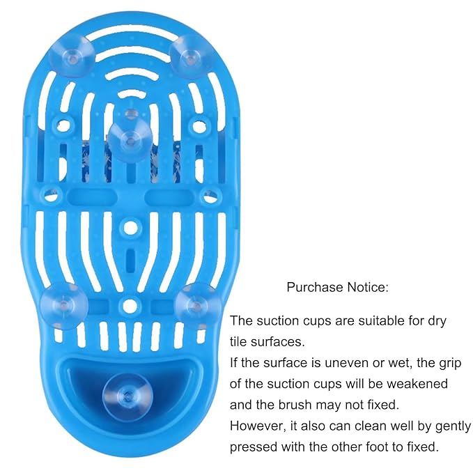 Kissbuty Magic Feet Cleaner Simple Foot Scrubber Shower Spa Easy Feet Cleaning Brush Exfoliating Foot Massager Slipper for Unisex Adults, 1 Pc (Blue)