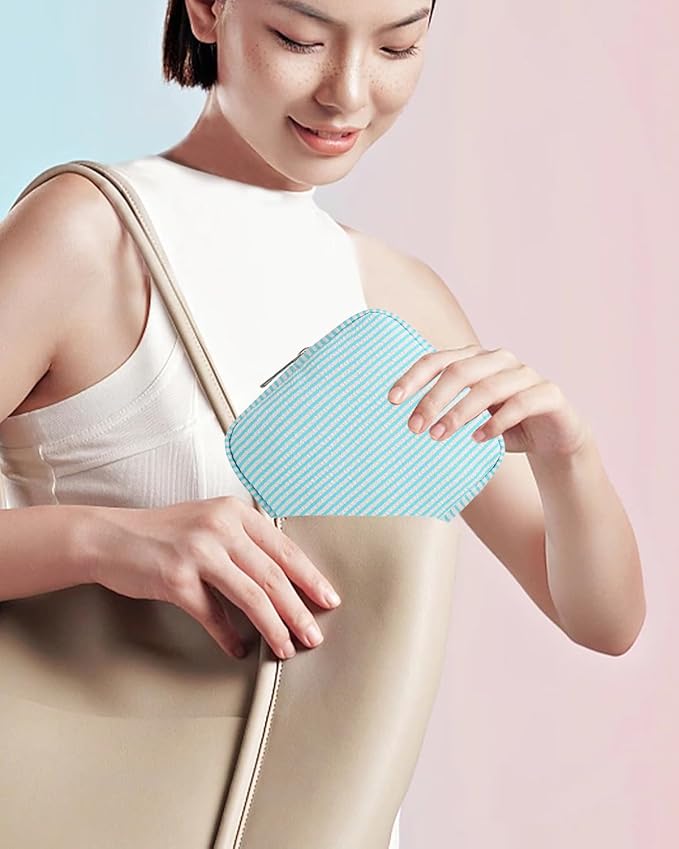 2Pcs Mini Makeup Bag, Small Makeup Pouches for Purse Cute Cosmetics Bag Pouch with Slip-in Pockets Small Travel Toiletry Bag Zipper Makeup Aesthetic Accessories Storage Bag