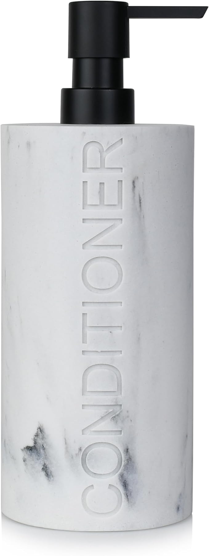 Conditioner Dispenser Luxurious Refillable Pump Bottle with Embossed Text, Durable Construction for Bathroom and Kitchen