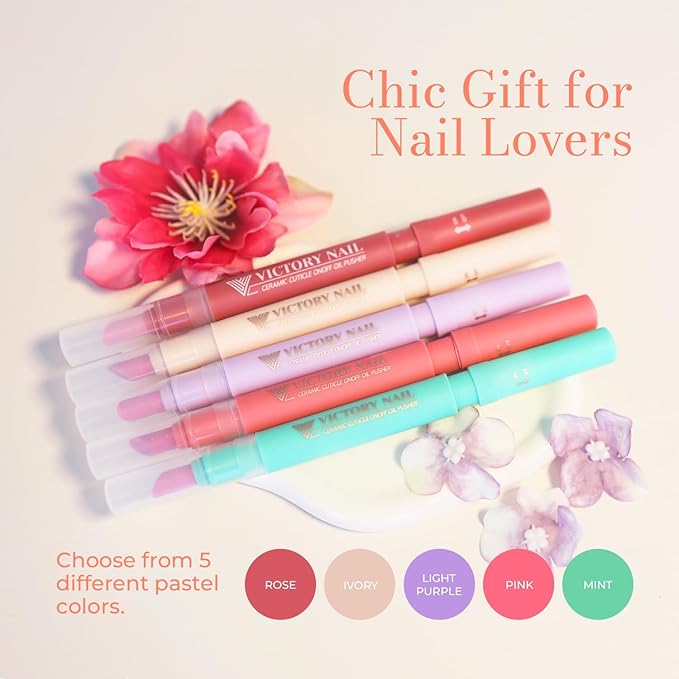 Ceramic Cuticle On/Off Oil Pusher Cuticle Pusher (4 colors) (Rose)