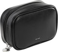 RIGHT AWAY Small Makeup Bag for Purse,Travel Cosmetic Bag Organizer for Women,Cute Make Up Pouch Waterproof Toiletry Bag with Zipper,Portable Makeup Case Skincare Bag for Travel Accessories(Black)