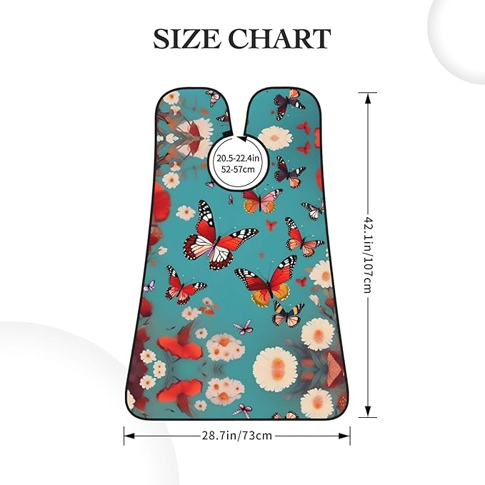 Tea Cups With Roses Romantic Shabby Print Beard Bib Shaving Apron, Beard Hair Trimming Cape Gift For Dad
