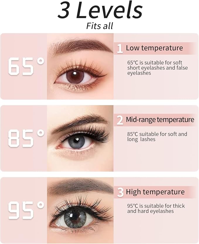 ZAPAL Heated Eyelash Curler, Heated lash Curler, Intelligent Power Off Electric Eyelash Curler Heated Quickly 24 Hs Lasting Natural Makeup (Pink, X6-132MM)