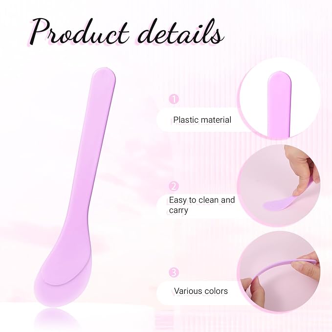 6 PCS Plastic Cosmetic Spatula, Candy Color Makeup Scoops Spatulas Stick Applicator Reusable Cosmetic Mask Mixing Spoon Spa Makeup Tools for Lotions Moisturizers DIY Cream Mixing