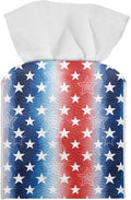 American Stars Luxury Tissue Box Cover, Elegant PU Leather Square Tissue Case with Metal Button, Waterproof and Dustproof Napkin Holder for Home Decoration, Office, and Car Accessories