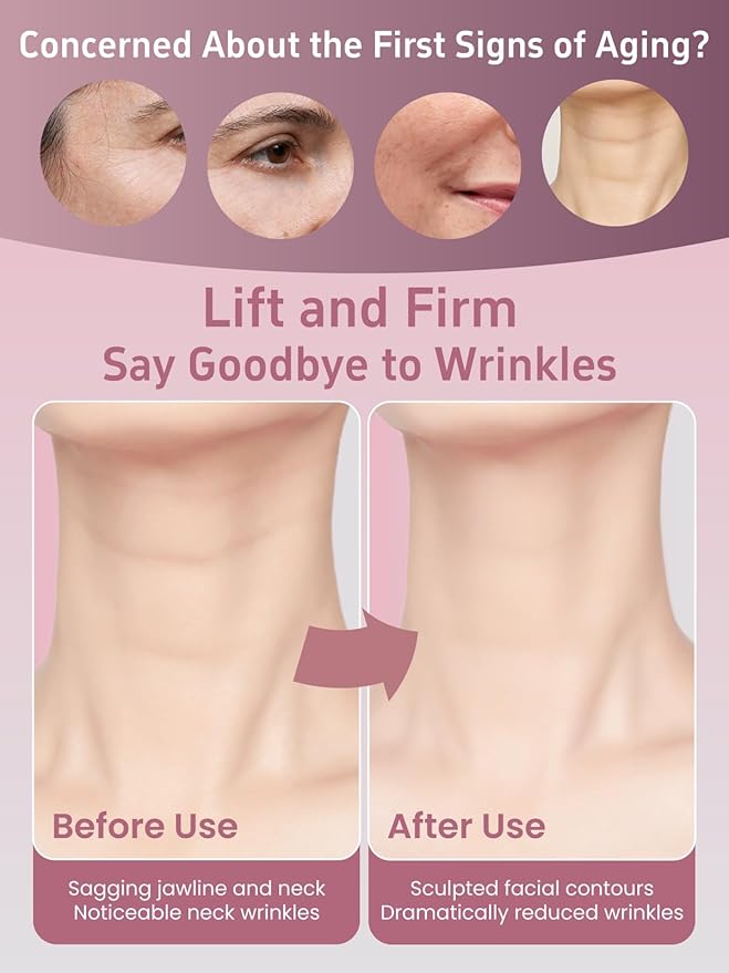 Facial Massager & Neck Lifter, Lymphatic Drainage Depuffer, Jawline Sculpting Tool, Under-Eye Care, Ergonomic Weighted Metal, at-Home Spa Results