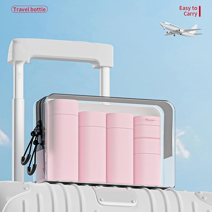 Travel Bottles Set - TSA Approved Leak Proof Squeezable Containers for Toiletries, Conditioner, Shampoo, Lotion & Body Wash Accessories (pink)