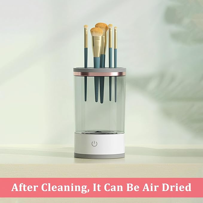 Electric Makeup Brush Cleaner Portable Makeup Brush Cleaner Machine USB Powered Cosmetic Brush Cleaner Deep Cleaning Cosmetics Brushes Cleaning Tools for Makeup Brush 16x9x9cm(White)