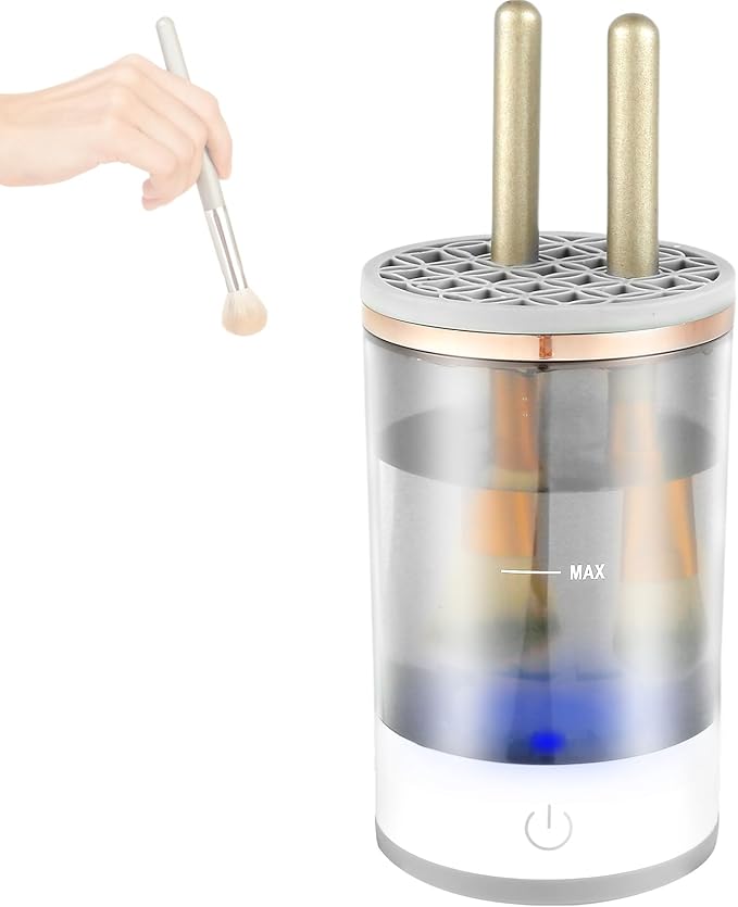 US Electric Makeup Brush Cleaner Portable Makeup Brush Cleaner Machine USB Powered Cosmetic Brush Cleaner Deep Cleaning Cosmetics Brushes Cleaning Tools for Makeup Brush 16x9x9cm(White)