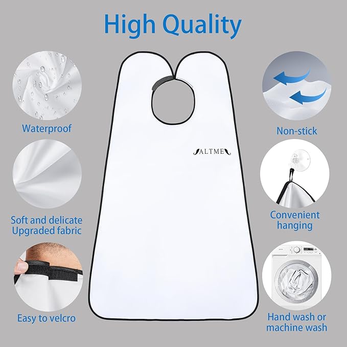 Beard Bib, Non-Stick Beard Apron, Waterproof Hair Trimming Catcher, Breathable Hair Catcher for Shaving, Premium Shaving Accessories for Men, Gifts for Men