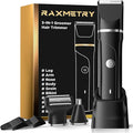 Beard Trimmer for Men,Manscape 3-in-1 Electric Razor Groin Groomer,IPX7 Waterproof Wet/Dry,Versatile Body Hair Trimmer for Ball/Beard/Nose,USB Rechargeable & Nose/Shaves Head,Silver