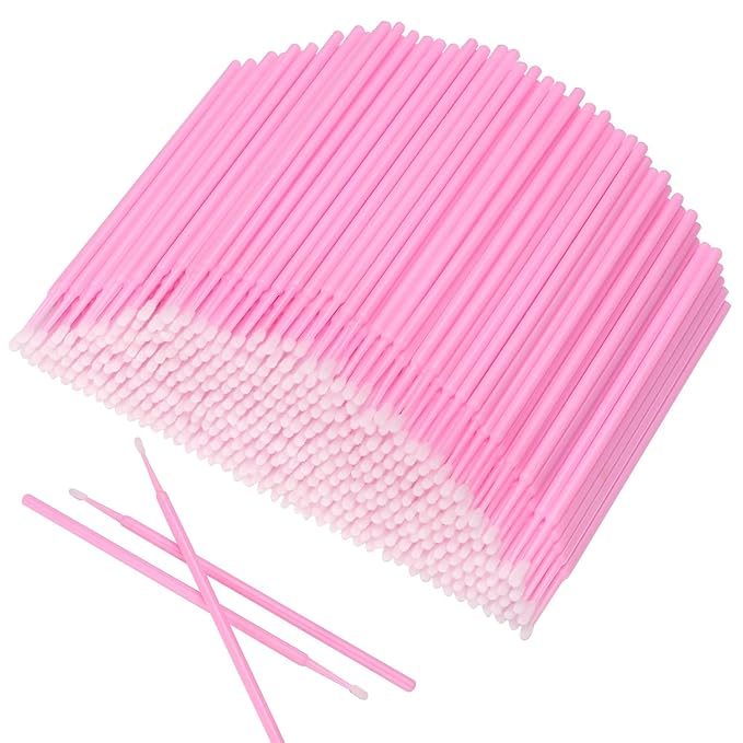Akstore 600 PCS Disposable Micro Applicators Brush Eyelash Extension (Pink)