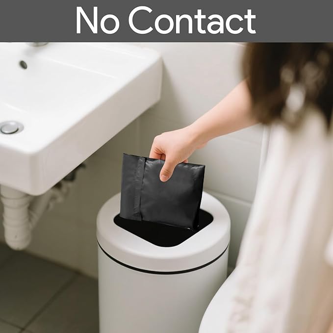 100 Pcs Sanitary Napkin Disposal Bags, Feminine Hygiene Period Bags for Tampons & Pads, Period Disposal for Teen Girls, Odor Blocker, Leak-Proof Sanitary Storage for Menstrual Products, Black