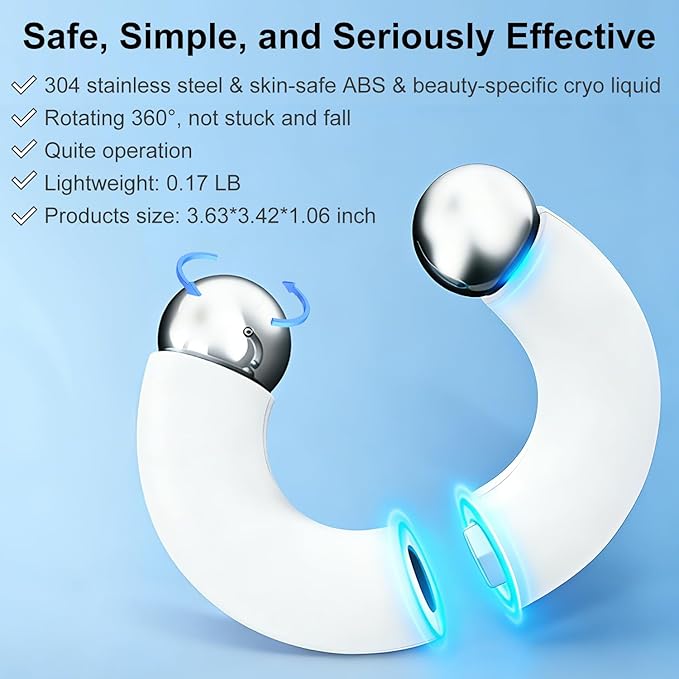 Ice Roller for Face and Eye, Magnetic Ice Globes for Wrinkles, Lifting, Depuff Face, Cold Facial Roller, Self Skin Care Cooling Items for Women