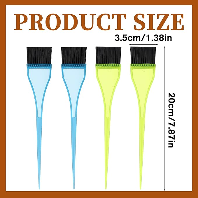 4 Piece Hair Color Applicator Brush Hair Dye Brush Set Reusable Color Tint Applicator Brushes Professional Hairs Stylist Supplies for Salon Home DIY Tools(Green, Blue)