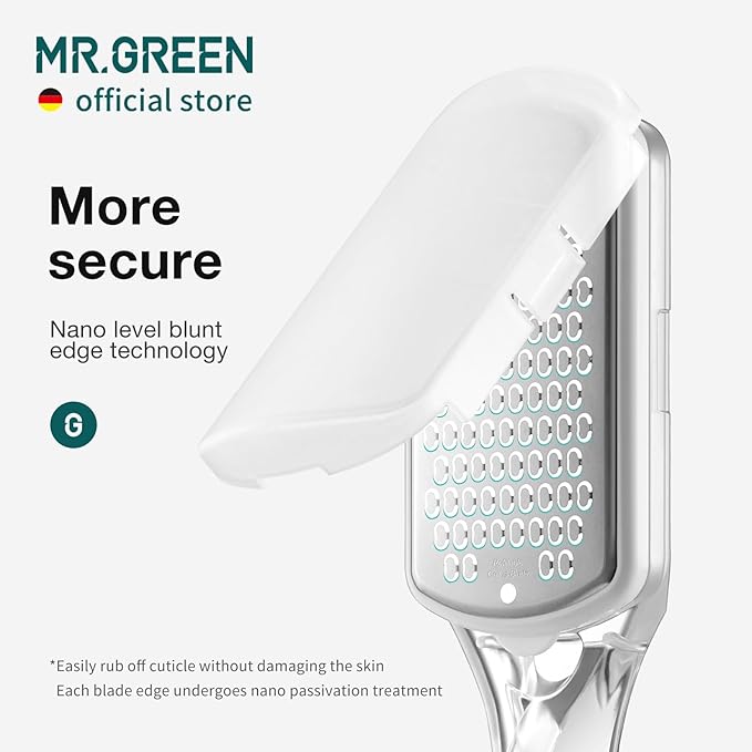MR.GREEN Pedicure Tools Foot File Heels Rasps Callus Remover for Foot Scraper with Storage Box Stainless Steel File