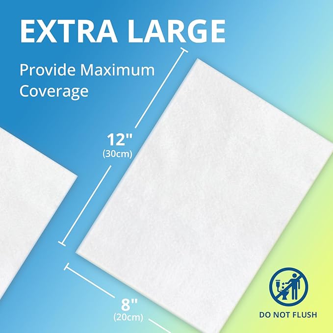WhyWorry Ultra Thick Bathing Wipes for Adults Rinse Free, Large Body Wipes for Women, Men, Elderly Care & Cleaning, 8" x 12" Disposable Shower Washcloths for Gym & Camping, Unscented, 50 Count