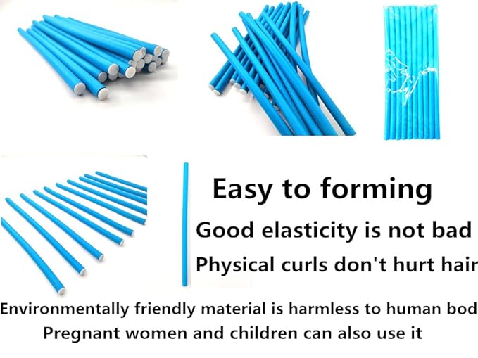 10 Pieces Flexible Curling Rods Twist Foam Hair Rollers Soft No Heat Curlers for Long & Short Women's Hair (0.31 x 9.4 Purple, Hot Curly Style)