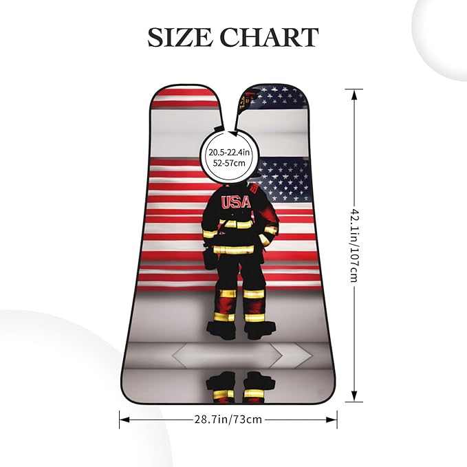 Red Stripe Firefighter Usa Flag Print Beard Bib Shaving Apron, Beard Hair Trimming Cape Gift For Dad