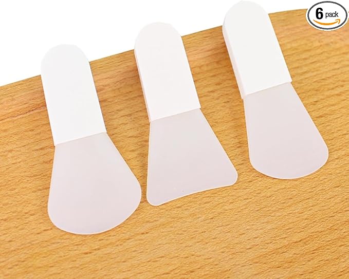 6pack Face Mask Applicator Brushes, Mini Soft Silicone Eye Mask Spatula Brush, Makeup Skincare Applicators, Small Mask Tools for Eye Facial Mud Clay Mask Paste Gel Body Cream Lotion Butter