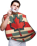 Retro Canada Flag Pattern Print Beard Bib Apron For Men, Beard Hair Catcher For Men Shaving Trimming,Beard Cape Cloth