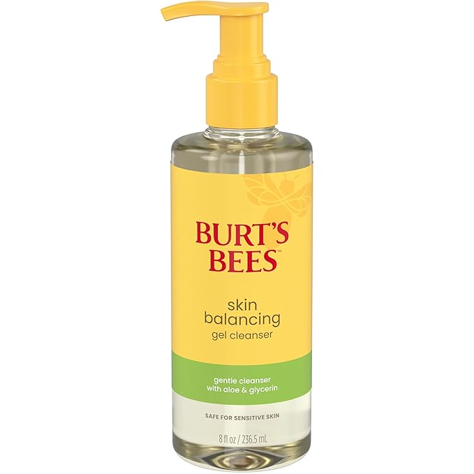 Burt's Bees Skin Balancing Gel Cleanser; Made for Normal to Combination Skin; Safe for Sensitive Skin; With Aloe, Glycerin and Cucumber Extract, 8 Fl. Ounces