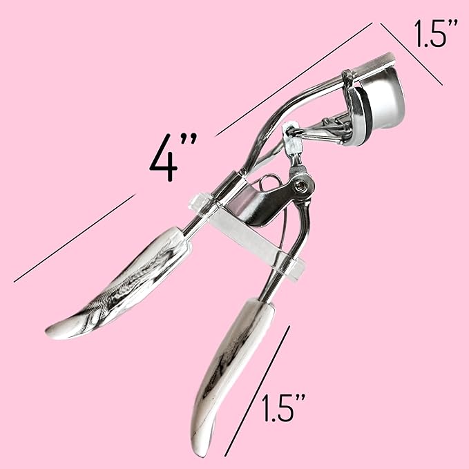 Professional Eyelash Curler Long Lasting Lifted Eyelashes Ergonomic Comfort Hold Perfect Curls in Seconds (x2 Marble Style Handle)