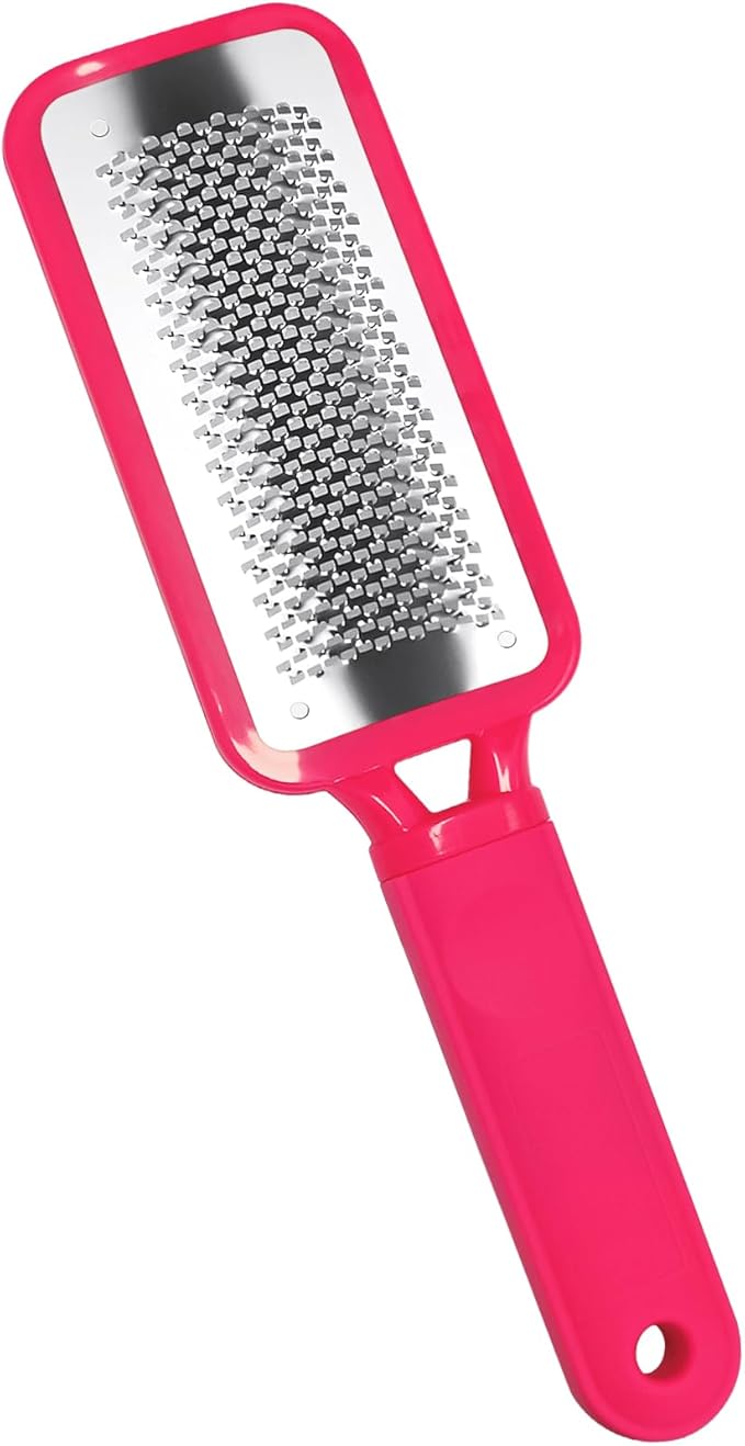 Foot Callus Remover – Professional Stainless Steel Foot File for Dead Skin, Callus & Hard Skin Removal – Ergonomic Design for Smooth, Baby-Soft Feet (Red)