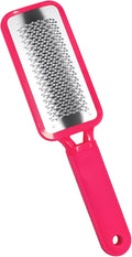 Foot Callus Remover – Professional Stainless Steel Foot File for Dead Skin, Callus & Hard Skin Removal – Ergonomic Design for Smooth, Baby-Soft Feet (Red)