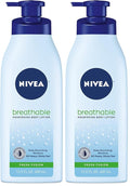 NIVEA Breathable Nourishing Body Lotion Fresh Fusion,Body Lotion for Dry Skin,13.5 Fl Oz Pump Bottle,(Pack of 2)