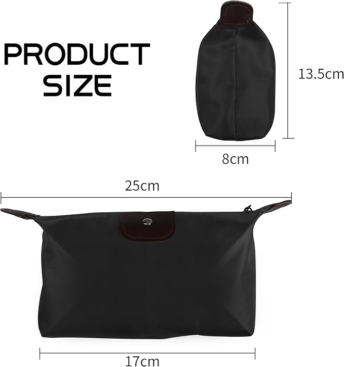 YAODHAOD Makeup Bag Bulk Toiletry Pouch Waterproof Cosmetic Storage Bags,with Zipper Travel Toiletry Organizer Packing Bag Accessory Organizer for Women and Men (5 PCS-Black)