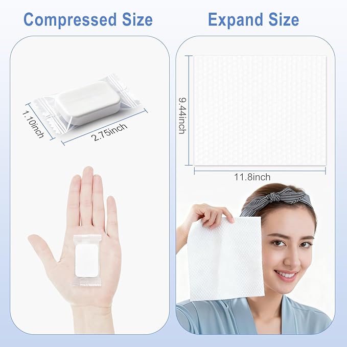 30pcs Thickened Compressed Towels, Disposable Washcloths for Travel, Mini Portable Compressed Towel Tablets for Camping, Fitness, Sports, Beauty, Home, Facial & Hand Cleaning
