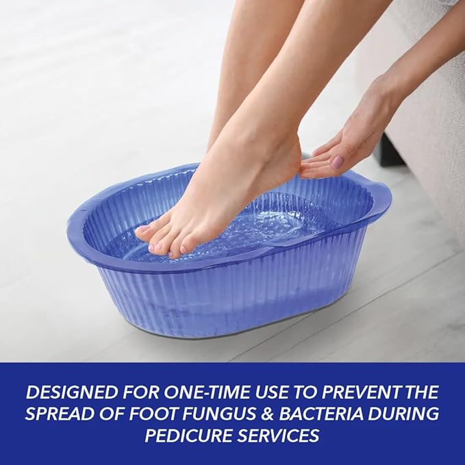 ForPro Universal Pedi Bath Liners - 50% THICKER - Fit Footsie Bath Plus Foot Bath, Disposable Pedicure Foot Tub Liners for Foot Spa Basins & Foot Bath Soaks, Blue, 50-Count
