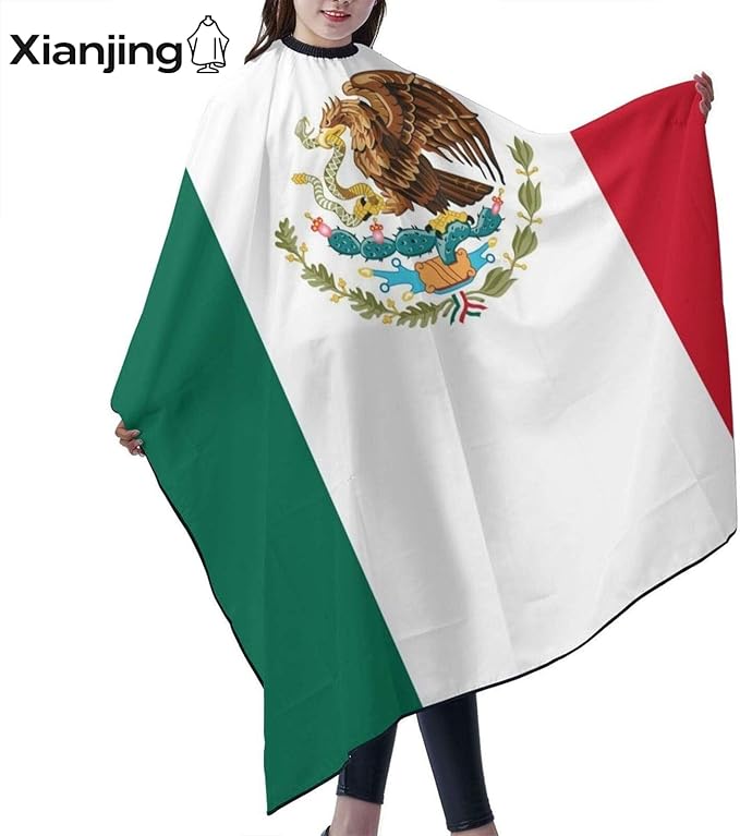 Adult Barber Cape, Professional Salon Haircut Capes,Mexican flag Haircut Kit Hairdressing Apron for Home Salon and Barbershop