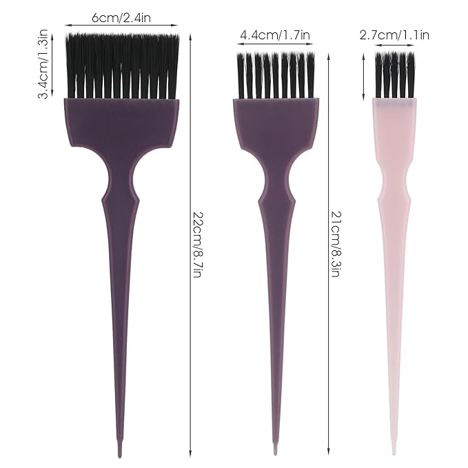 Segbeauty 6pcs Professional Hairdressing Brush Set - Tinting Brushes, Color Applicator Brushes for Hair Dyeing, Balayage, and Styling